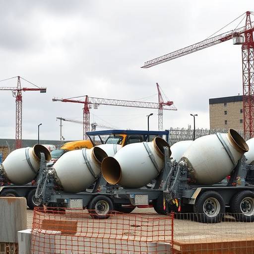 Bilde av diverse betongblandere